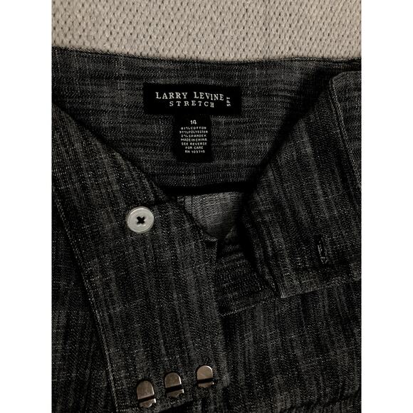 Larry Levine Stretch Pants Womens 14 34X30 Charcoal Gray Comfort Casual Wide Leg - Picture 4 of 11